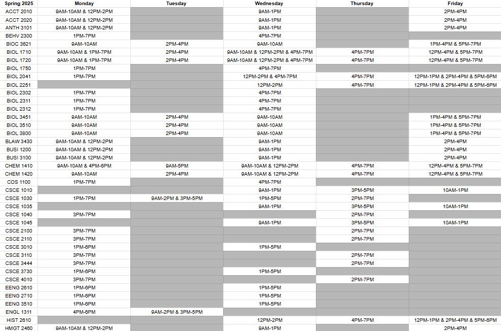 Schedule Page 1